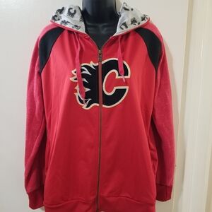 Calgary Flames NHL Old Time Hockey Newbury Collection Full-Zip Hoodie Red Size M